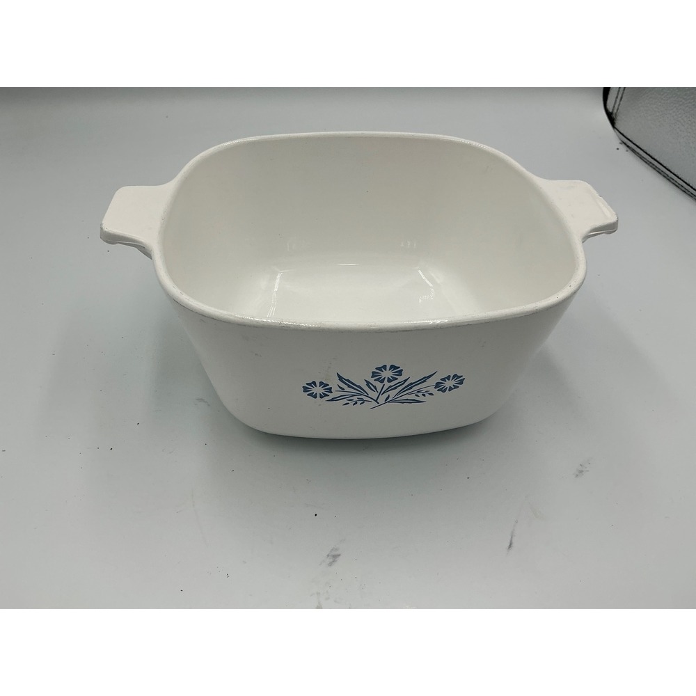 Vintage Corning Ware Blue Cornflower Casserole Dish P-1 3/4-B 1.75 QT White